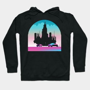 cyberpunk city skyline Hoodie